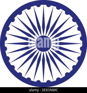Symbol of Ashok Chakra EPS Vector. Indian flag Ashok chakra. illustration vector icon of Ashoka chakra easy to use and edit Stock Vector