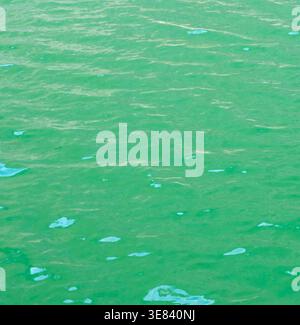 Full frame of green or emerald water background texture is used as natural green water background texture. Stock Photo