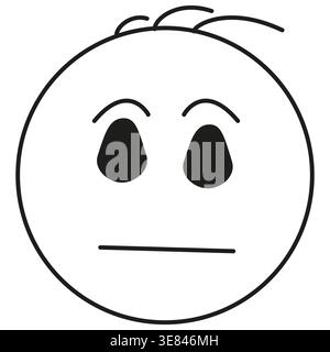 Calm face icon. Neutral person symbol. Relaxed emoji figure. Vector expression element. EPS 10. Stock Vector