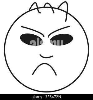 Angry face icon. Furious emotion symbol. Rage emoji figure. Vector expression element. EPS 10. Stock Vector