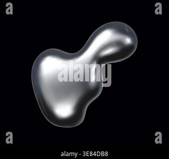 Molten chrome glossy metal realistic 3D drop Stock Vector