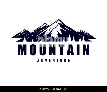 Mountain peak icon, tourism and travel symbol Stock Vector