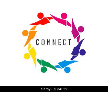 People community, connect and friendship icon Stock Vector