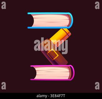 Literature book kids ABC type, font number 3 three Stock Vector