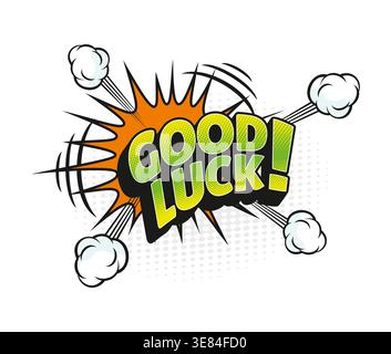 Cartoon vintage good luck comic speech bubble Stock Vector