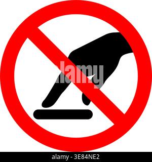 classic do not touch no touching sign symbol simple in red circle with slash vector isolated on transparent background Stock Vector