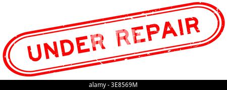 Grunge red under repair word rubber seal stamp on white background Stock Vector