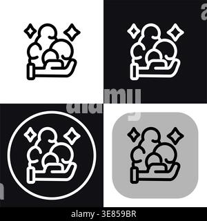 Wash hands with soap icon symbol - Washing hands clean with soap vector illustration. Stock Vector