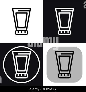 Tooth paste icon symbol - Tooth paste for human hygiene treatment and brush teeth vector illustration. Stock Vector