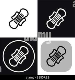 Sanitary napkin icon symbol - Sanitary napkin for human hygiene treatment vector illustration. Stock Vector