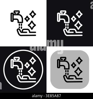 Wash hands icon symbol - Washing hands clean vector illustration. Stock Vector