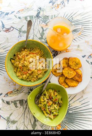 Vibrant seafood fried rice featuring plump shrimp squid served in ...