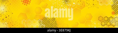 Honey background. Honeycomb frame for text. Hand drawn. Not AI, vector illustration. Stock Vector