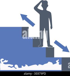 High-conversion business illustration showing decision making, success strategy, leadership, risk management and career development. Stock Vector