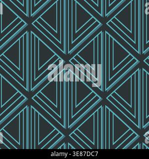 Seamless pattern with triangle decoranive art print. Polygonal rainbow mosaic background. Abstract vector illustration. Triangular graphic Simple Stock Vector