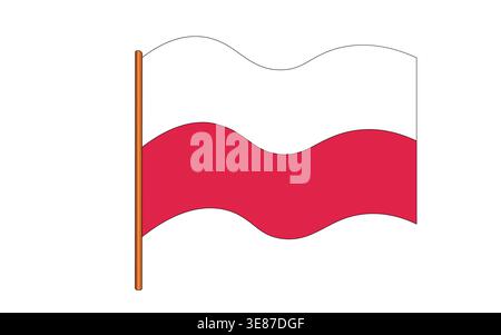 Flag of Poland. Polish national symbol in official colors. Template icon. Abstract vector background Stock Vector