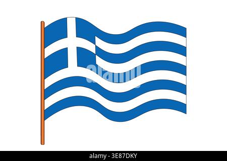 Flag of Greece. Greek national symbol in official colors. Template icon. Abstract vector background Stock Vector