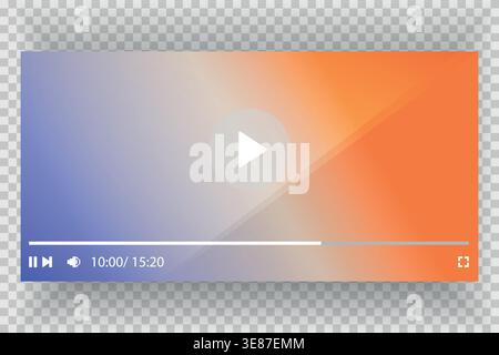 Template video player for web and mobile apps. Modern multimedia playback application. Audio player control panel, media music player Stock Vector