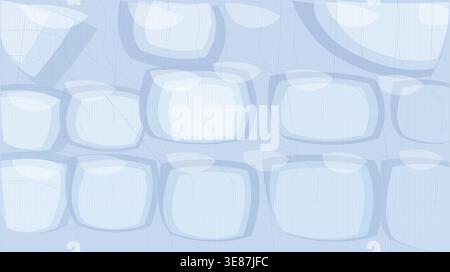 Abstract light blue background with rounded squares and grid pattern, perfect for digital design projects Stock Vector