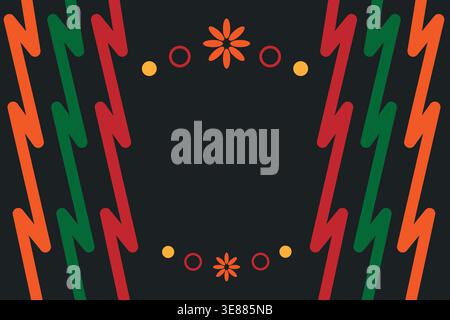 Modern Cinco de Mayo template with dynamic zigzag patterns and vibrant colors for bold festive visuals Stock Vector