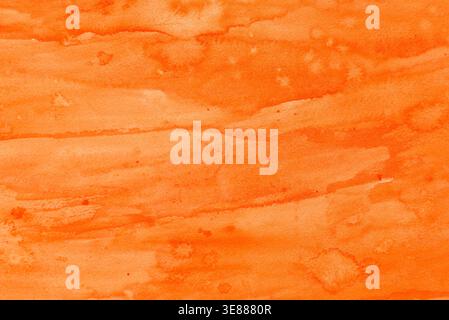 art orange painted watercolor background on paper texture Stock Photo