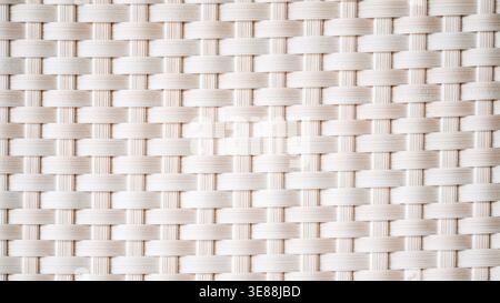 white panoramic background with rattan weave texture Stock Photo