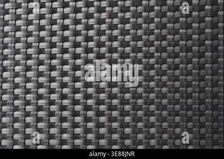 black background with rattan weave texture Stock Photo