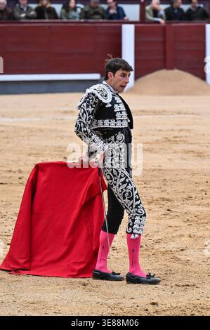 Bullfighter Pedro Andrés during the bullfight with bulls from the ...