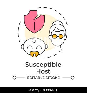 Susceptible host multi color concept icon Stock Vector