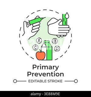 Primary prevention multi color concept icon Stock Vector