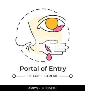 Portal of entry multi color concept icon Stock Vector