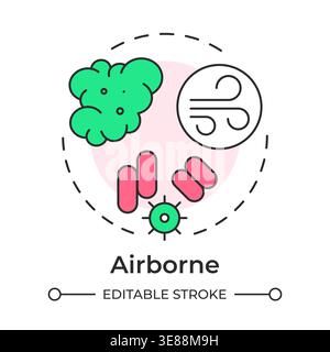 Airborne multi color concept icon Stock Vector