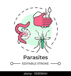 Parasites multi color concept icon Stock Vector