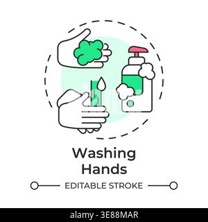 Washing hands multi color concept icon Stock Vector