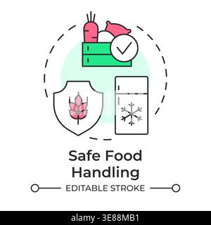 Safe food handling multi color concept icon Stock Vector
