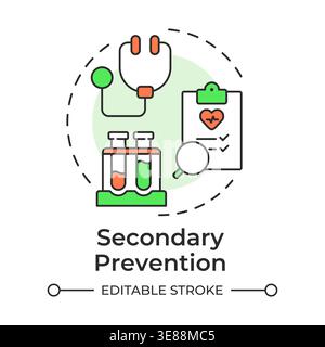 Secondary prevention multi color concept icon Stock Vector