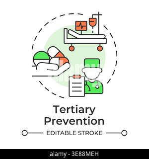 Tertiary prevention multi color concept icon Stock Vector