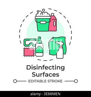 Disinfecting surfaces multi color concept icon Stock Vector