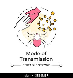 Mode of transmission multi color concept icon Stock Vector