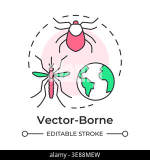 Vector borne multi color concept icon Stock Vector