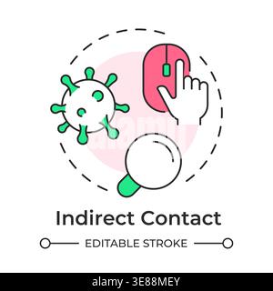 Indirect contact multi color concept icon Stock Vector