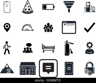 Academic Education Learning and Advanced Computer Network Icons Stock Vector