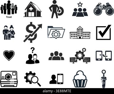 Privacy Protection Mask and Cloud Document Synchronization Icons Stock Vector