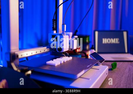 3D Printer Creating Objects Stock Photo