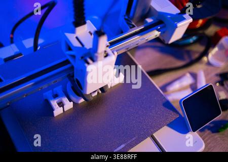 3D Printer Creating Letters Stock Photo