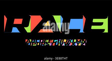 Speed Race Font Logo Alphabet Vector Bold Italic Sharp Letter Set Modern Typography, Racing Typographic Design in Title Text, Typo Poster Headline Stock Vector