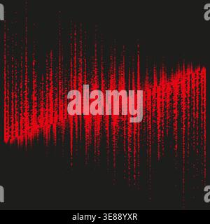 Digital rain pattern. Red Vector glitch. Tech pixel background. Data stream texture. Manual vector only. No autotrace used. EPS 10. Stock Vector