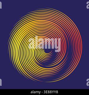 Vibrant spiral swirl. Colorful Vector art. Dynamic round motion. Bright gradient style. Manual vector only. No autotrace used. EPS 10. Stock Vector