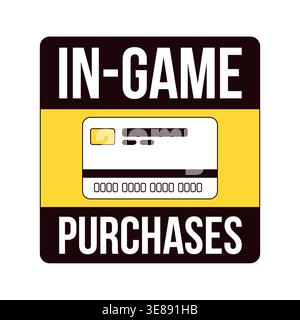 In-game purchases label overlay Stock Vector