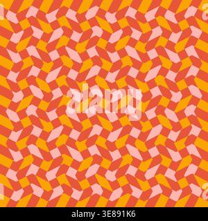 Retro groovy wavy background. Psychedelic checkerboard Y2K 80s  twisted and distorted vector texture Stock Vector